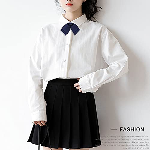 Ausky Bow Tie For Women Girls, Adjustable Pre-Tied Shirt Neck Tie For School Bank Uniform (Blue) #TOP2