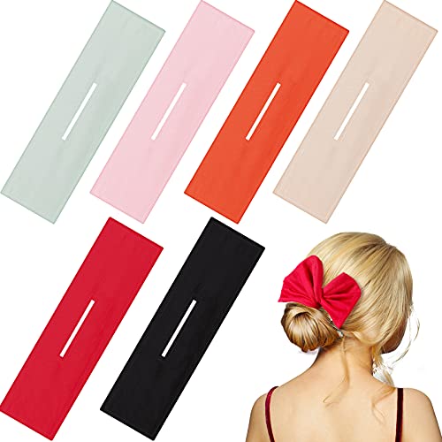 6 Pieces Deft Bun Hair Bun Maker Retro Hair Band Colorful Cloth Clip Twist Bun Maker Reusable Hair Bun Cloth Hair Bands Summer Headband Twist Hair Tool for Women Girls DIY Hairstyle (Classic Color)