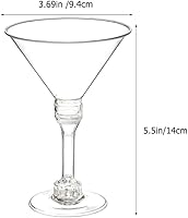 Vista 3 de Kichvoe Copas de cóctel de copa de vino tinto, copas de helado transparente, copas de vino, copas de vino con pies, copa de cóctel, copa de vino