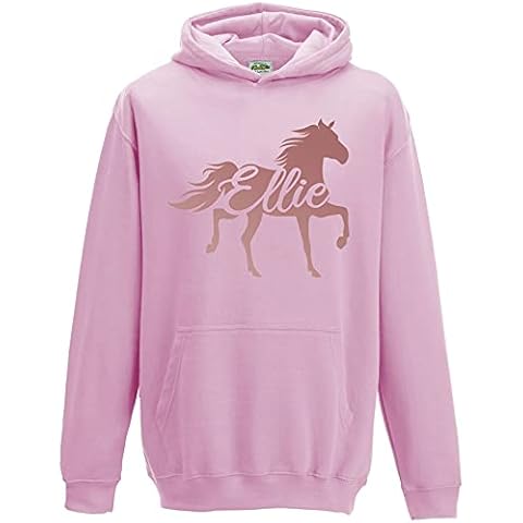 Personalised Rose Gold Horse Riding Hoodie Cover