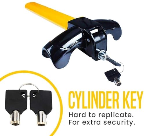 Car Steering Wheel Lock – Car Anti-Theft Wheel Lock – Strong Durable Heavy Duty Anti- Theft Steering Wheel Lock - Auto Security Travel Locking Gear – 2 Keys, T Shape