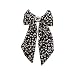 LUX ACCESSORIES Dark Floral Over-sized Bow with Pearly Beads Embellished Circle Hair Clip