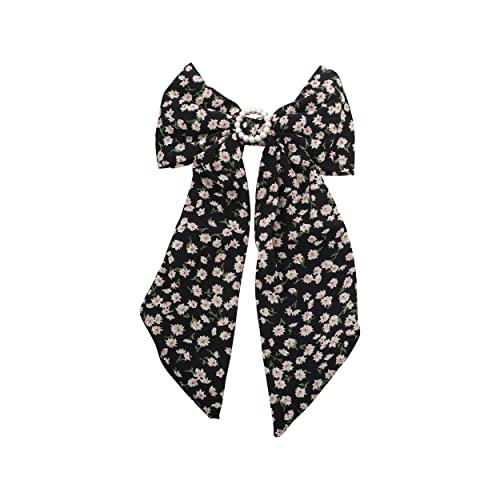 Barrette à cheveux nœud floral foncé perles nacrées cadeau idéal