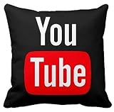 Bullahshah Fundas de cojín modernas, iconos de redes sociales, funda de almohada de 18 x 18 pulgadas para el hogar, sofá, cama, sofá, fundas decorativas con logotipo de aplicaciones (YouTube),
