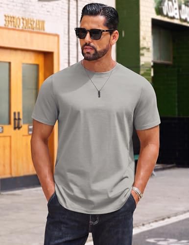 Image of COOFANDY Mens T-Shirts 100% Cotton Crewneck Short Sleeve Tees Casual Plain Shirts