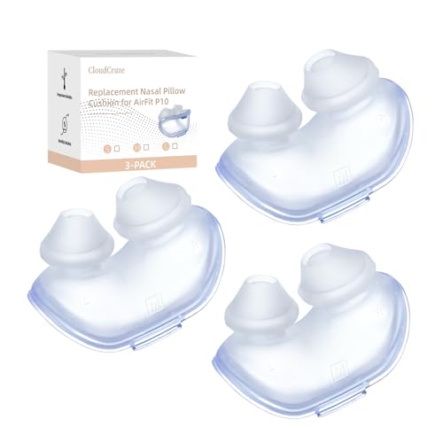 3 Packs Replacement Nasal Pillow Cushion for ResMed AirFit P10 Ultra-Soft Silicone Better Sealing Minimize Leakage Reduce Pressure Points CPAP Supplies Accessories Size Medium
