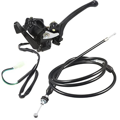 CPVNQMDG 7/8\" 22mm Thumb Throttle Cable with Dual Brake Lever Assembly for 50cc 90cc 150cc 250cc Quad Bike, Go Kart, Sunl, Kazuma, Taotao, ATV with Front Wheel Drum Brakes - Thumbnail 3