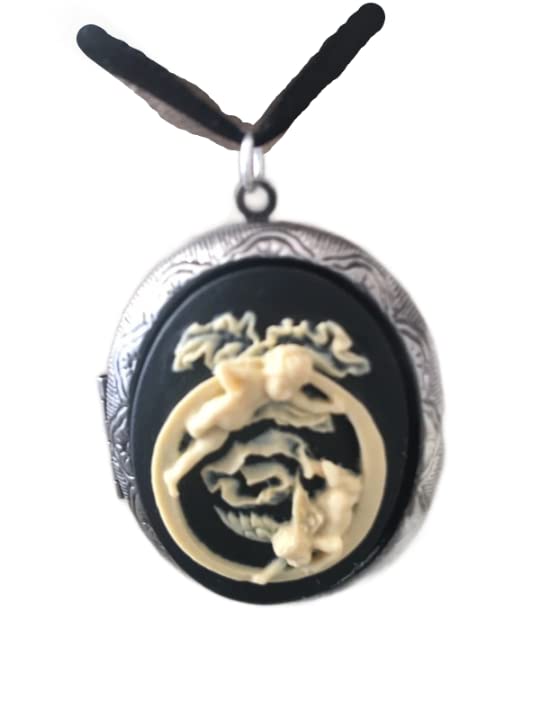 Médaillon porte photo camée collier vintage pendentif ouvrable pour album photo de famille