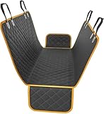 Active Pets Dog Car Seat Cover for Back Seat, Waterproof Pet Hammock Protector, Durable Nonslip Seat Protection SUV Truck, Standard 53'x56', Orange