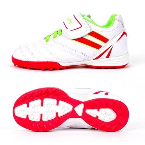 Linkidea Kids TF Soccer Shoes No Laces, Laceless Turf Soccer Cleats for Unisex-Child, Boys and Girls2