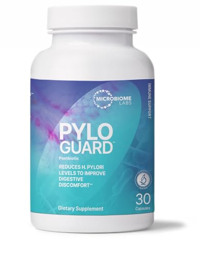 Microbiome Labs PyloGuard - Patented L reuteri DSM17648 to Improve Digestive Comfort - Gut Health & Immune Support Supplement - Postbiotic (30 Capsules)