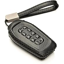 Vitodeco Leather Key Fob Cover Case Protector Compatible with Infiniti QX60, QX80, 2025-2026 Models - 5 Buttons, All Black