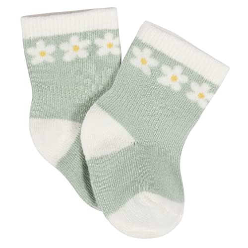Gerber 3482981DA Unisex Baby 8-Pair Wiggle-Proof Sock Golden Floral 3-6 Months thumb #2