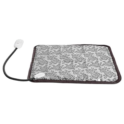 Dog & Cat Electric Heating Mat Waterproof Adjustable Warming Blanket with Chew Resistant Steel Cord Case Gray