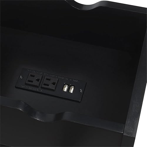 Miniatura 4 de Convenience Concepts Oxford - Estación de carga superior abatible de 23.75 pulgadas, puertos USB y tomas de corriente, mesa auxiliar de mesita de