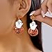 Gmai Halloween Pumpkin Pendant Earrings Orange Gold Low Allergy Alloy Candy Charm Ghost Autumn Women Halloween Cute Jewelry (Ghost Pumpkin Earrings)