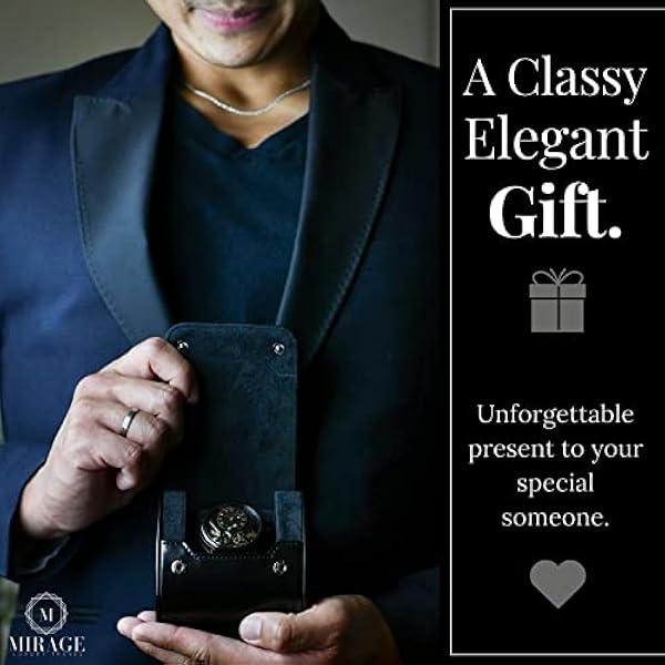 Estuche de reloj para hombre – Estuche de viaje para reloj – Organizador de almacenamiento y exhibición – Mirage Watch Roll Case