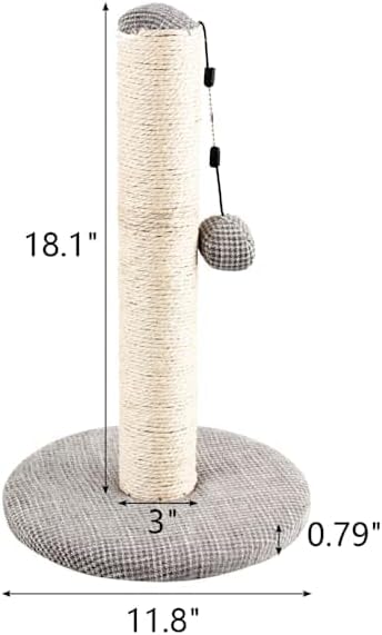 review EveryYay Sisal Cat Scratching Post, Grey, 18.75
