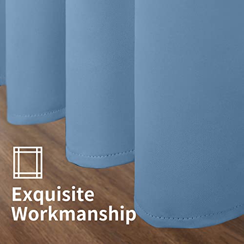 Image of YoungsTex Denim Blue Blackout Curtains 40 Inches Length for Kitchen Bedroom Window - Short Drapes Thermal Insulated with Grommet for Living Room Cafe Bathroom, 2 Panels, 42 x 40 Inch