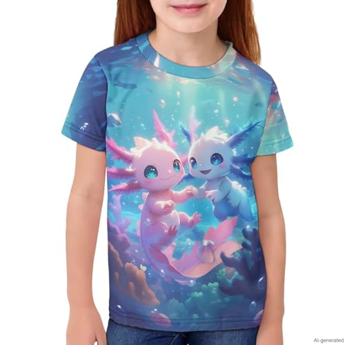 Image of WELLFLYHOM Kids Tshirts Girls Boys Short Sleeve Crewneck Tees Shirts Casual Sport Pullover Tops Size 3-16 Years