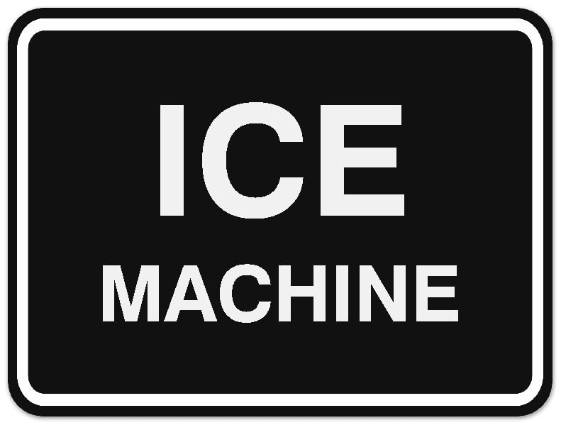 Signs ByLITA Classic Framed Ice Machine Sign - Easy Installation | Durable Wall or Door Sign (Black) - Small
