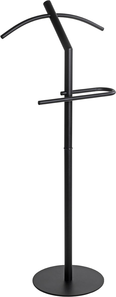 HAKU Herrendiener Metall schwarz Schlafzimmer stiller Diener Kleiderablage - Maße: B 47 x H 111 x T 30 cm, Style: Modern