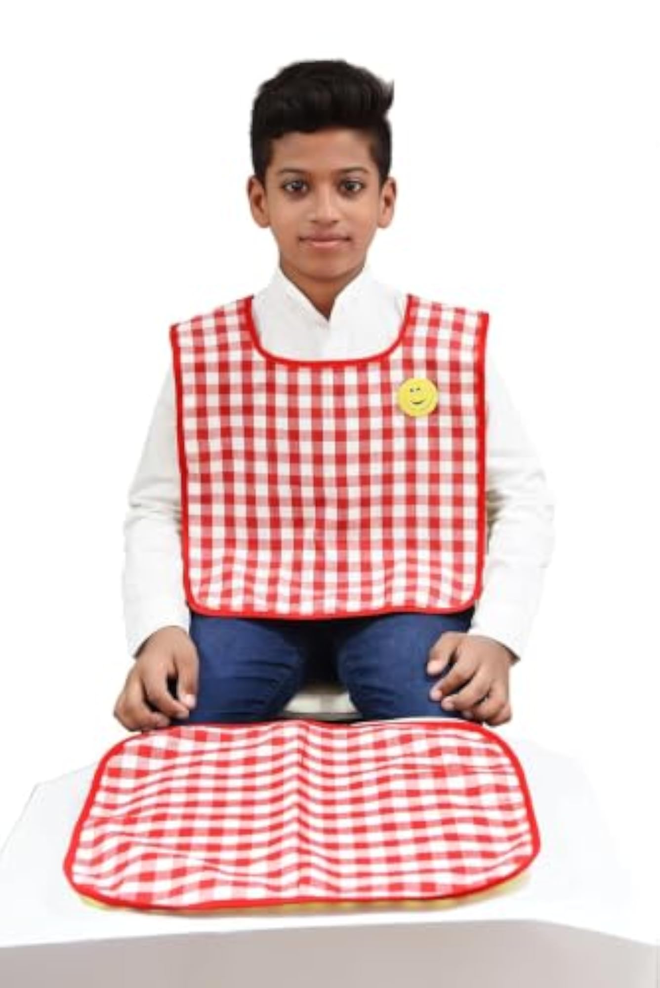 Waterproof Cotton Kids Apron with Food Mat