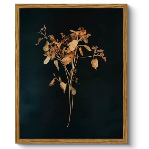 Image of ARPEOTCY Vintage Framed Botanical Wall Art, Bedroom Bathroom Dark Floral Pictures Art Decor, Canvas Print Retro Paintings, Home Rustic Farmhouse Neutral Moody Decor, 8x10 Inch