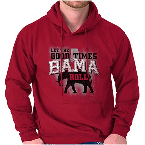 Brisco Brands Let The Good Times Roll Cool Alabama Hoodie Sweatshirt Women Men Cardinal Red
