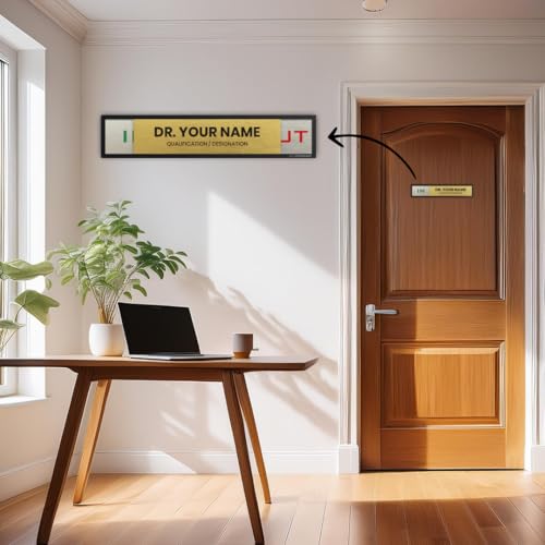 Image of SMEDOR inchYOUR NAME IN /OUT inch Professional sliding sign board - on-door signboard- Customisable name plate display with in /out status - information letter board - custom sliding signs