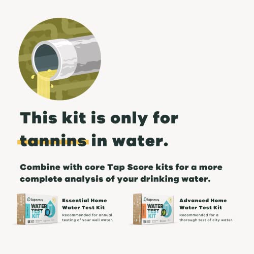 Image of Tap Score Tannins in Water Test Kit | Well or City | Full Report | EPA Certified Drinking Water Labs | #1 Best Home Water Test 2021-24 NYT Wirecutter | 100% Unbiased