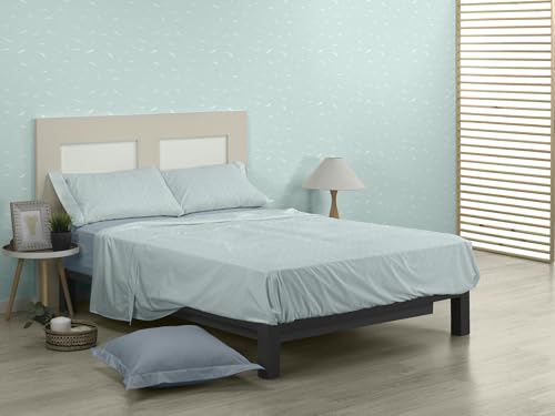 Ensemble de draps Iber bleu 3 pièces pour grand lit de 150cm - 3