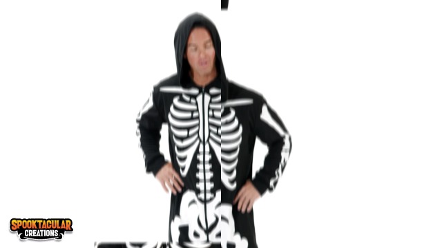 Skeleton Pajamas Spooktacular Creations Adults Unisex Pajama, Seagull Hooded Jumpsuit Costume, Zi Adult Onesie Pajamas