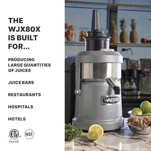 Image of Waring Pulp Eject Juice Extractor with 12 Quart Capacity | Heavy-Duty 1.2 Horsepower Centrifugal Juicer Machine, 12 Quart Capacity, Wide 3.15 in Chute for Bars & Restaurants