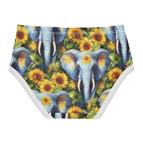 Girls Underwear Toddler 2t Cotton Panties for Girl Flower Briefs Undies Kids Vibrant Elephants Sunflowers Animal2