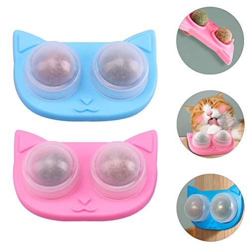 Balacoo 2 peças bola de menta que lambem gatos, bola de menta pura e natural, bolas de erva de gato,