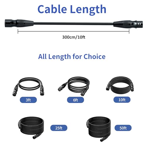 Image of SMALL-EYE 5 Pin DMX Cables 10 ft 6 Pack, 4-Core Male to Female | 116Ω Optimized Impedance, Stable Signal Transmission, Reliable Connector Fit, Professional Lighting Systems