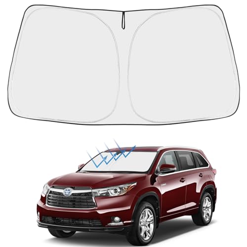 Image of Proadsy 2026 Upgrade Front Windshield Sun Shade Foldable Sunshade Protector Custom Fit 2014-2019 Highlander LE XLE SE Limited Hybrid SUV Accessories