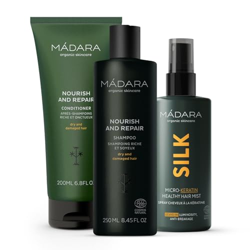 MÁDARA Hair Repair Bundle réparer les cheveux secs cassants avec la brume kératine