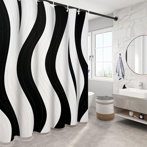 Rideau de douche polyester anti éclaboussures lavable pour cabine de douche