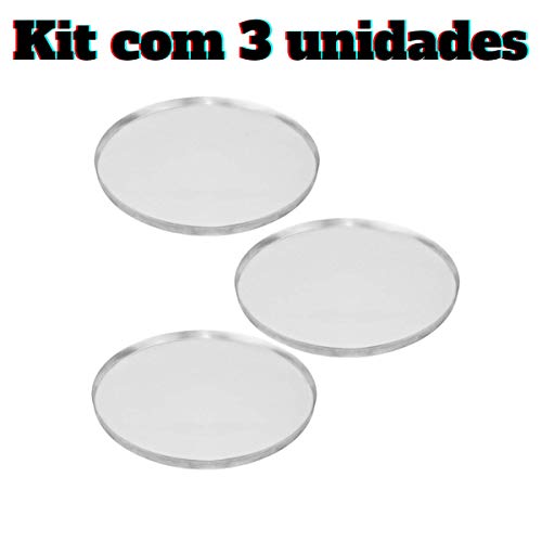 KIT COM 3 FORMAS ASSADEIRA DE PIZZA 35CM ALUMÍNIO