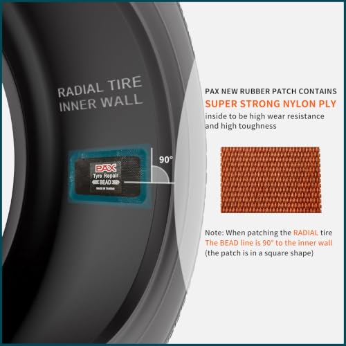 Image of PAX Upgraded Radial Tire Repair Patches 125x90mm / 4.92x3.54 Inch (10 Pack), 2-Layer Super Strong Nylon Fabric Heavy-Duty Puncture Fix for Truck & Car (Rubber Cement Required)