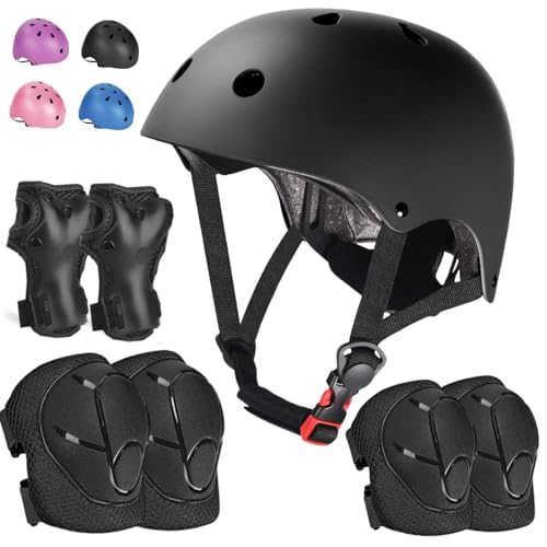 Kids Bike Helmet Set Adjustable Helmet for Ages 3-15 Kids Toddler Boys Girls Youth, Multi-Sport Bicycle Skateboarding Football Rollerskating Scooter Rollerblade Balance Bike Helmets