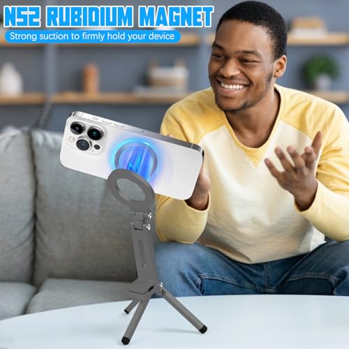 Trípode magnético plegable con rotación para grabación de video estable 4