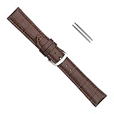 UHRENARMBAND - Ersatzarmband für Damen und Herren-Uhren, hergestellt aus feinstem Kalbsleder. Lieferumfang ein Uhrenarmband ohne Uhr zusätzlich 2 neue Edelstahlfederstege zur Bandbefestigung