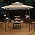 MEWAY 8x5 Grill Gazebo 2-Tiered Outdoor BBQ Canopy Tent, Beige