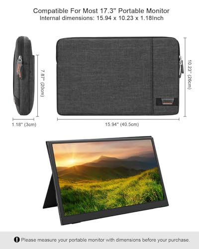 Étui moniteur portable 44.3 cm rembourré anti-choc et rayures