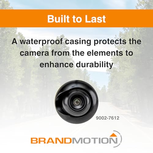 Image of Brandmotion 9002-7612 Universal Adjustable Bullet Backup Camera | IP68 Waterproof, CMOS Color Image with Parking Gridlines, Low Profile Flush Mount