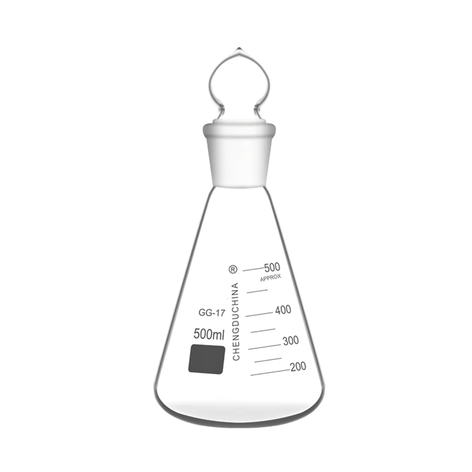 Matraz Erlenmeyer de Vidrio con Tapón Matraz Erlenmeyer con Tapón de Vidrio Matraz Erlenmeyer de Vidrio Borosilicato 50-1000ml(1000ml)