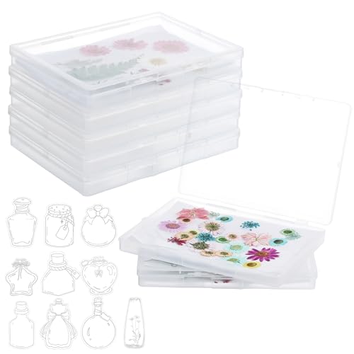 Image of HFYZZ 8 Pack Dried Flower Storage Kit Including Storage Containers and Bags, Blotting Paper, Desiccant and DIY Dried Flower Bookmarks, Flower Pressing Storage Kit to Keep Flower Color and Dry